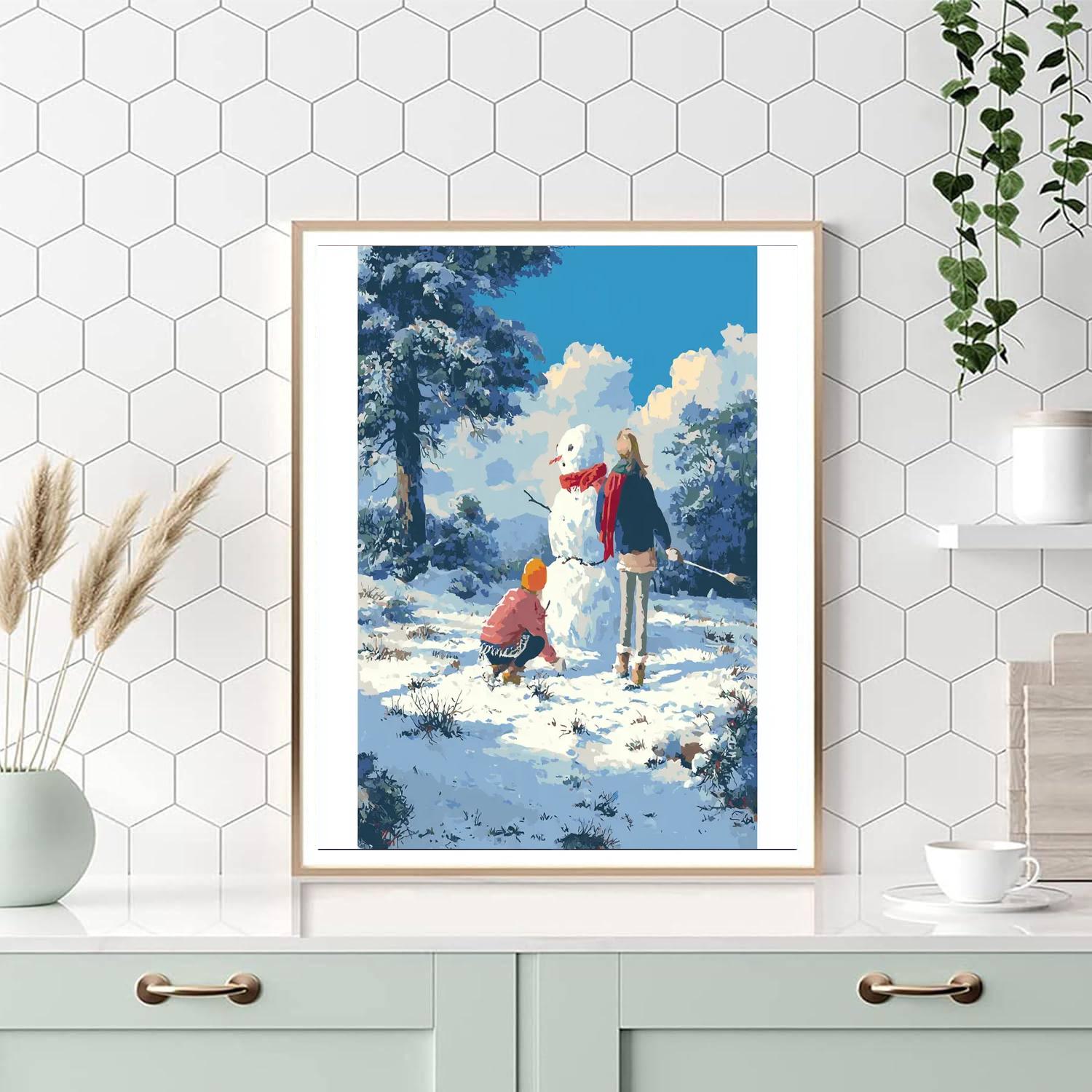 Love's Warmth On Winter's Day Painting Number Kit