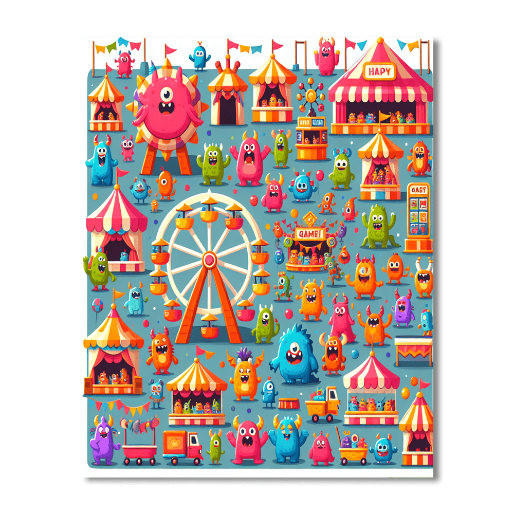 Friendly Monster Carnival Paint By Color
