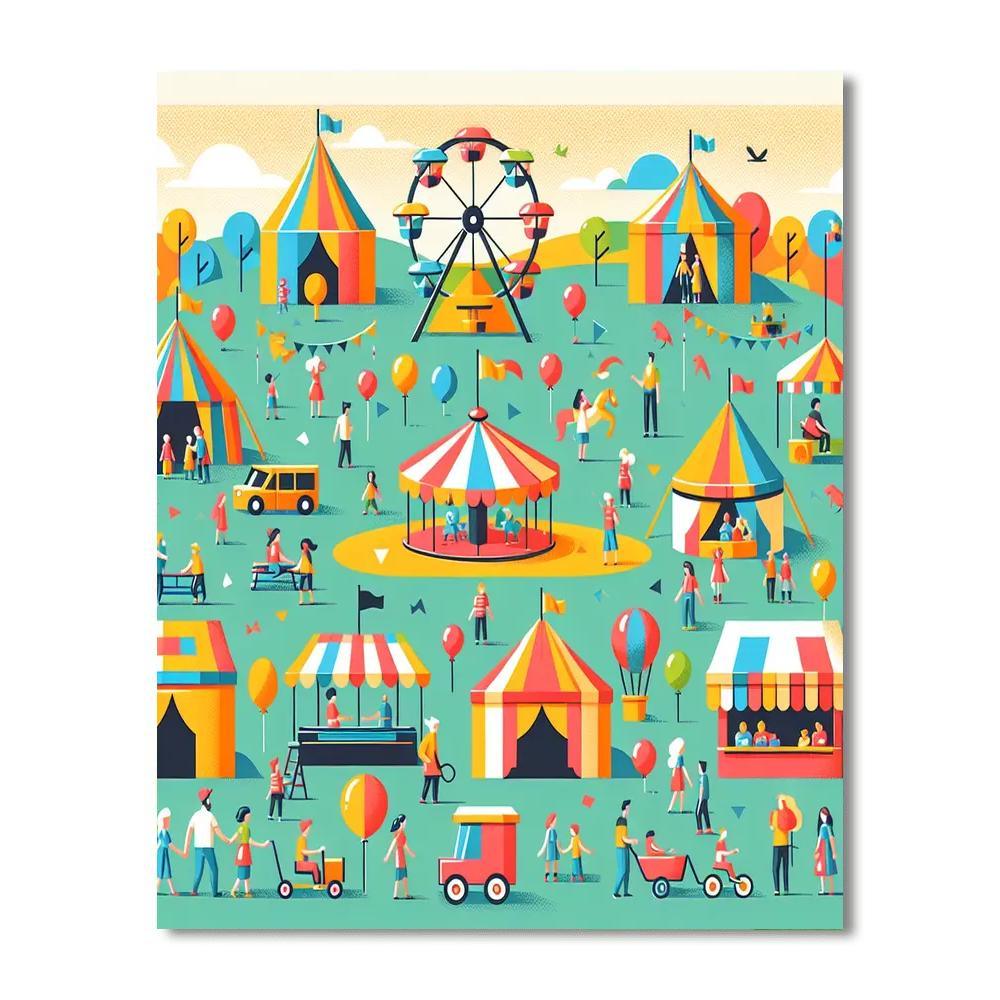 Charming Countryside Fair Paint By Numbers