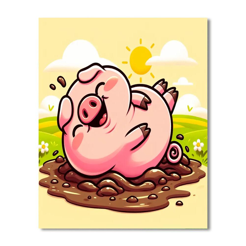 Playful Piglet DIY Paint By Numbers