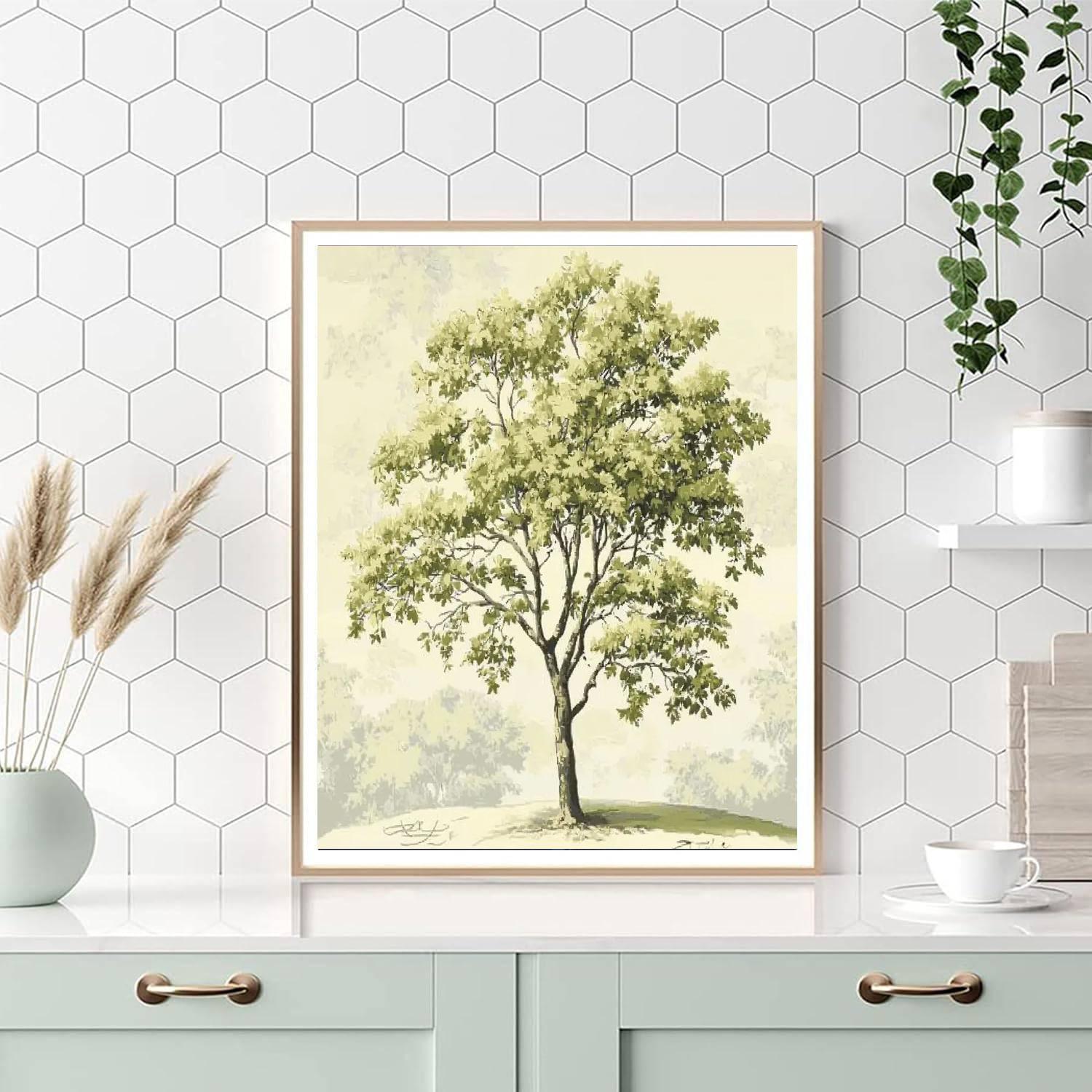 Leonardo Da Vinci Inspired Silent Trees  Number Painting