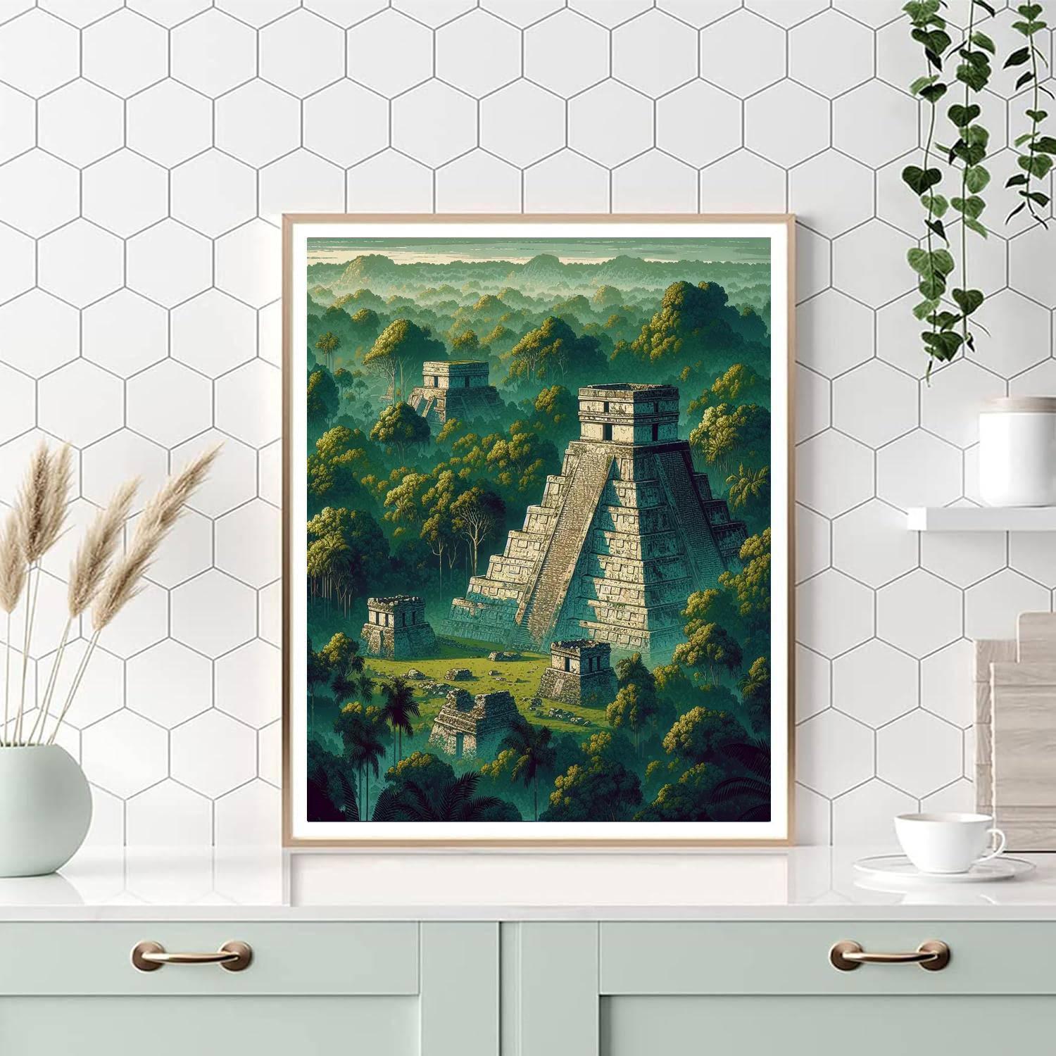 Ancient Mayan Ruins Painting By Numbers Kit