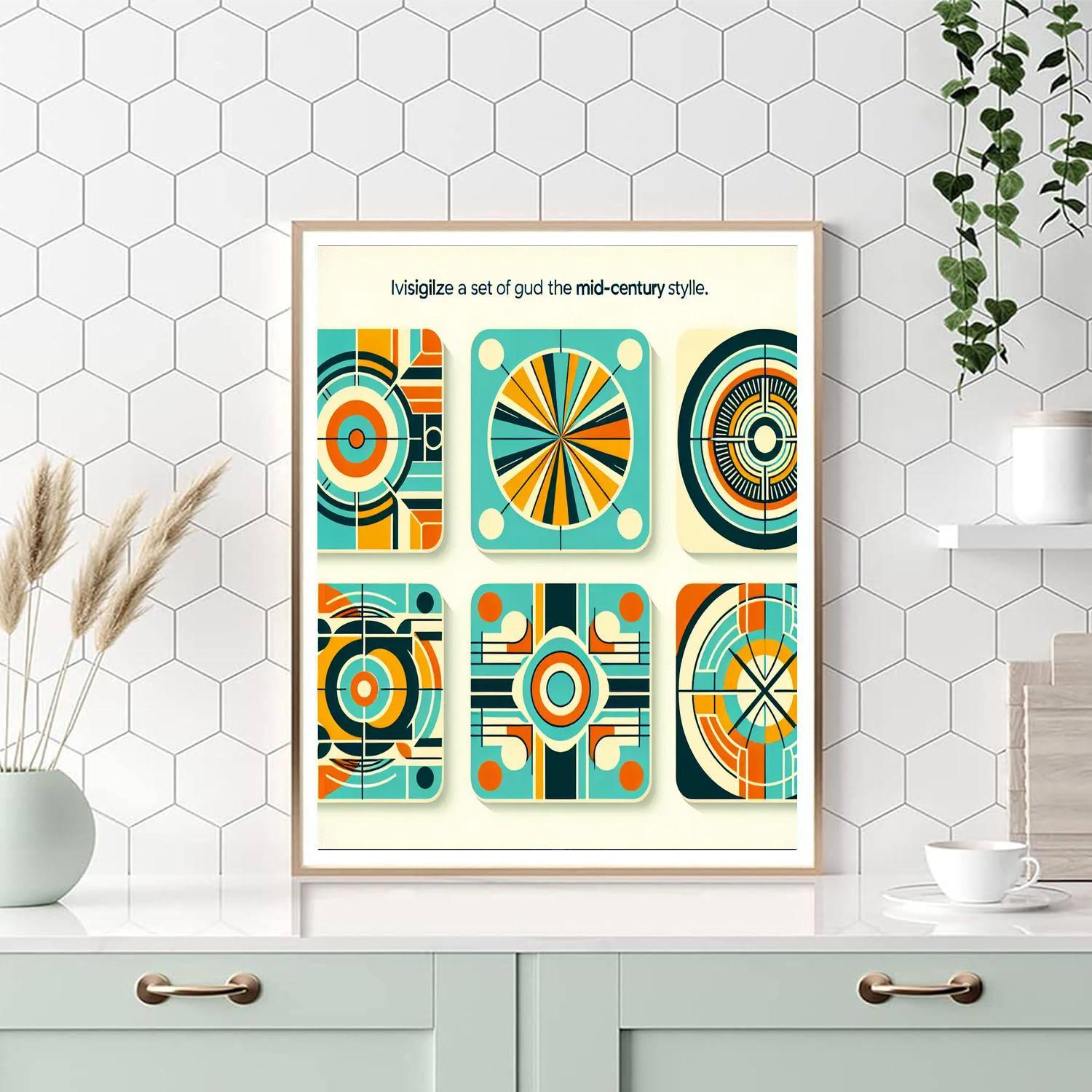 Retro Mod Coasters Paint By Number