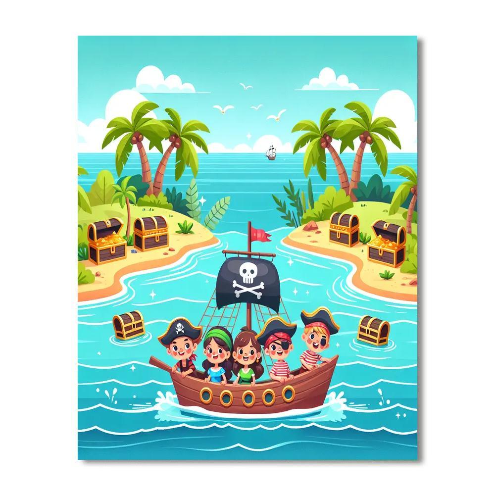 Pirate's Island Treasure Quest Paint By Color