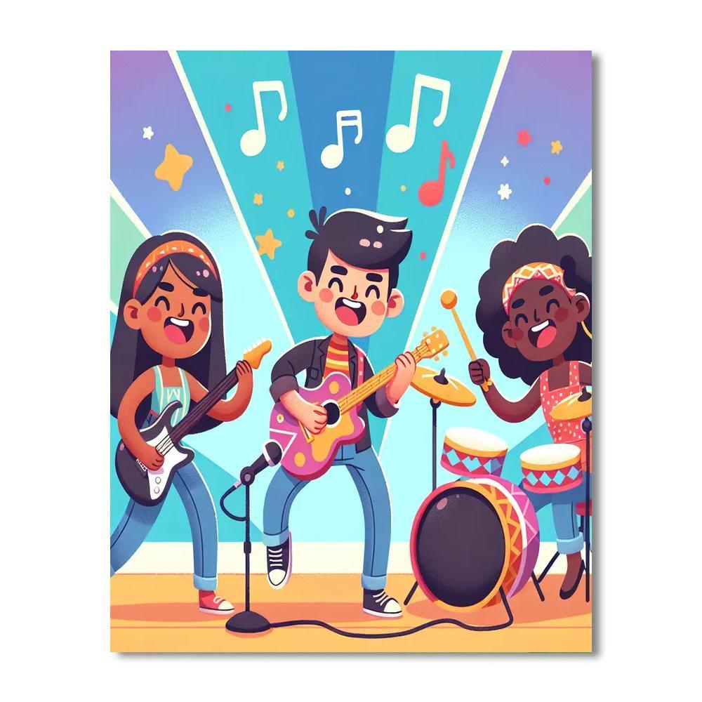 Lively Music Band Paint By Number