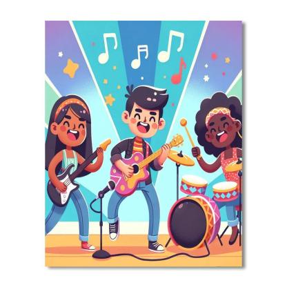 Lively Music Band Paint By Number