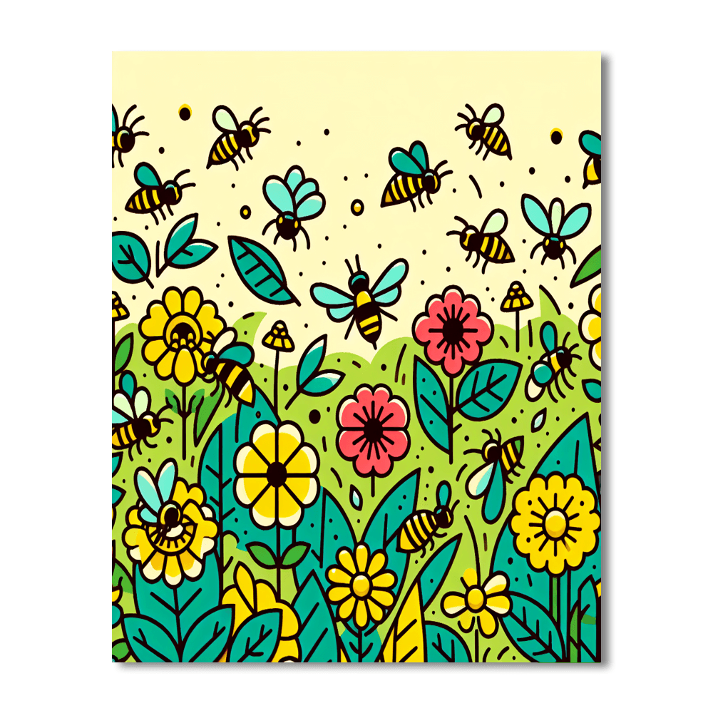 Busy Bee's Garden Number Painting
