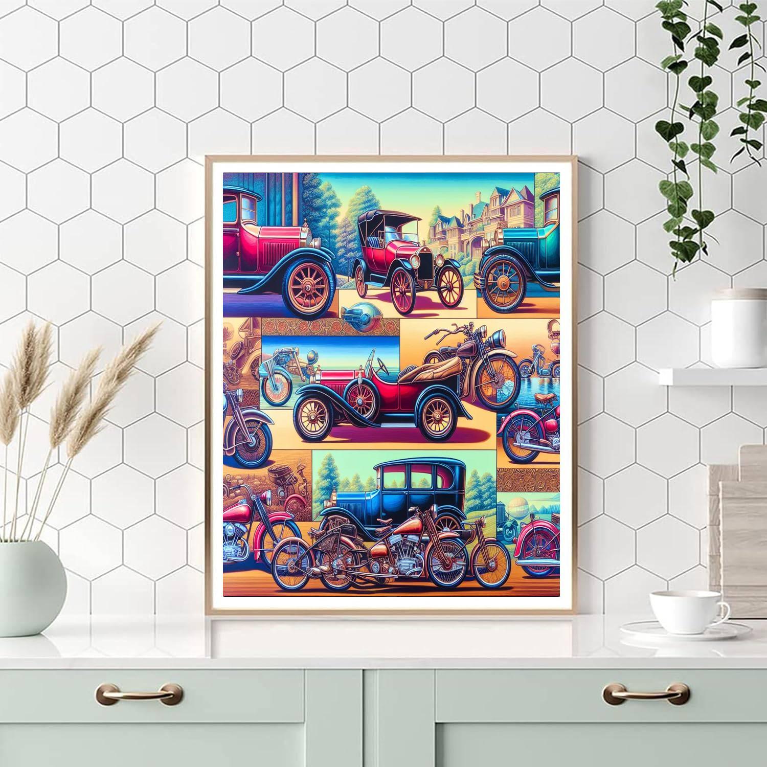 Vintage Vehicle Collection Paint By Numbers Kits