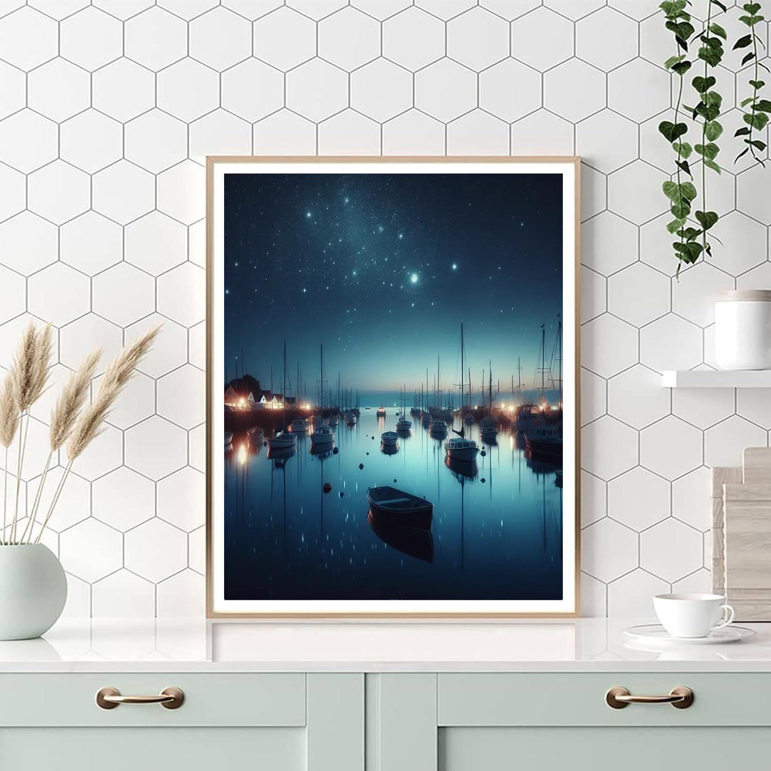 Starlit Harbor Evening Paint By Numbers Kits