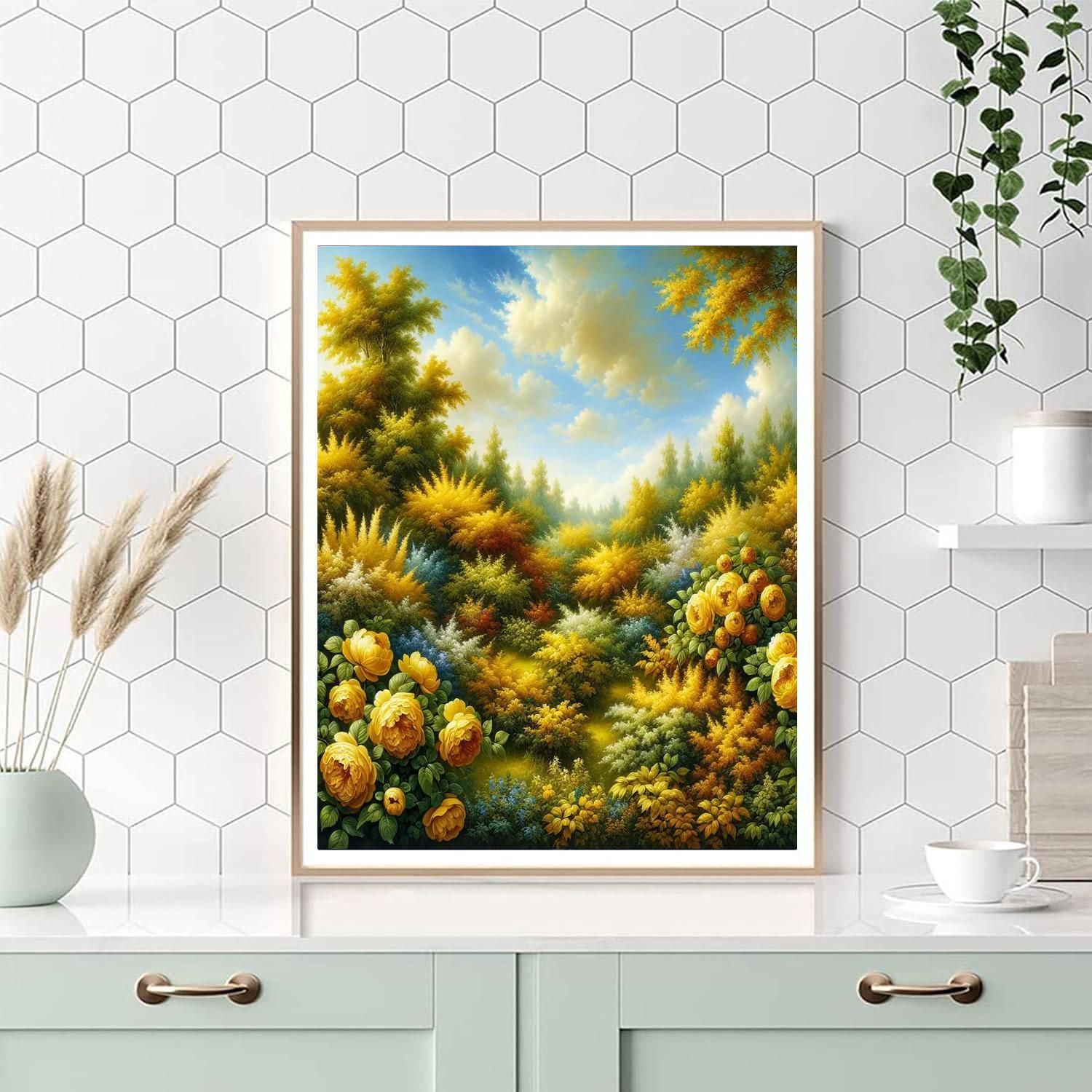 Garden Of Golden Blossoms Paint By Numbers Kits