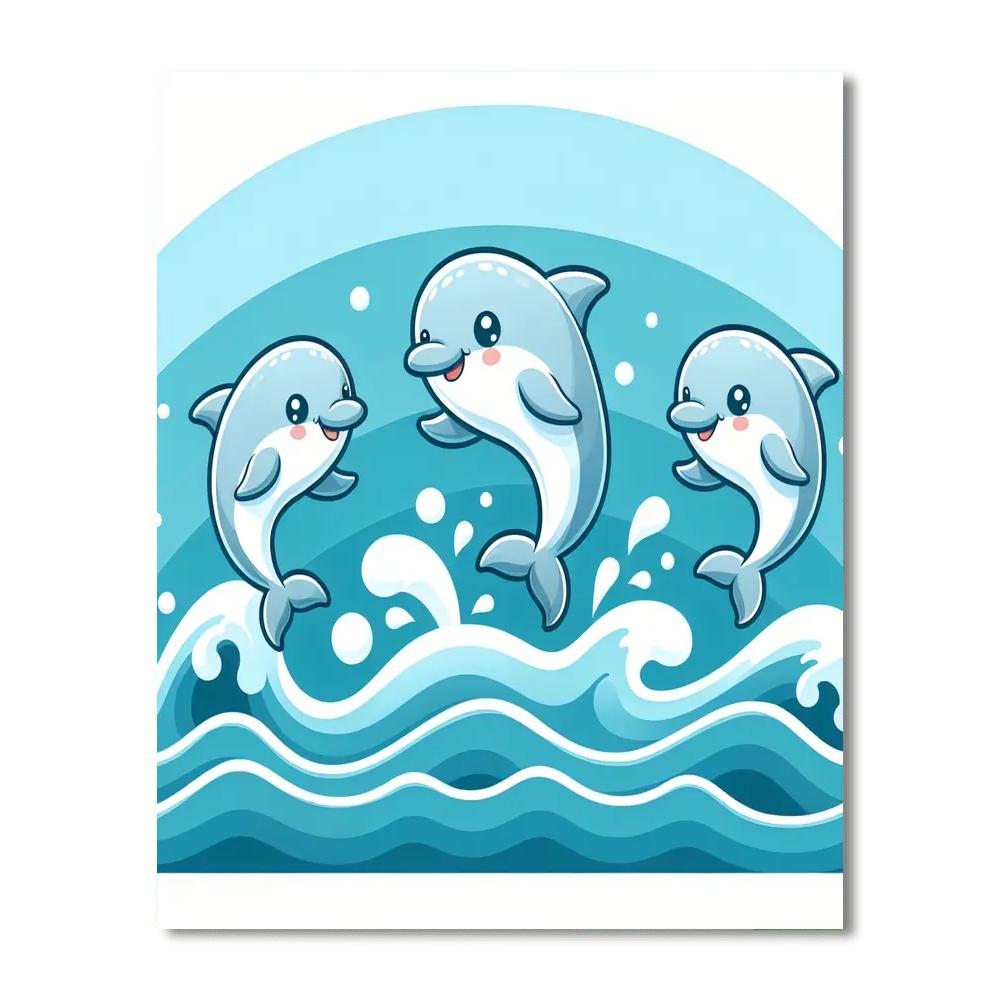 Underwater Dolphin Playtime Numbered Painting Kits
