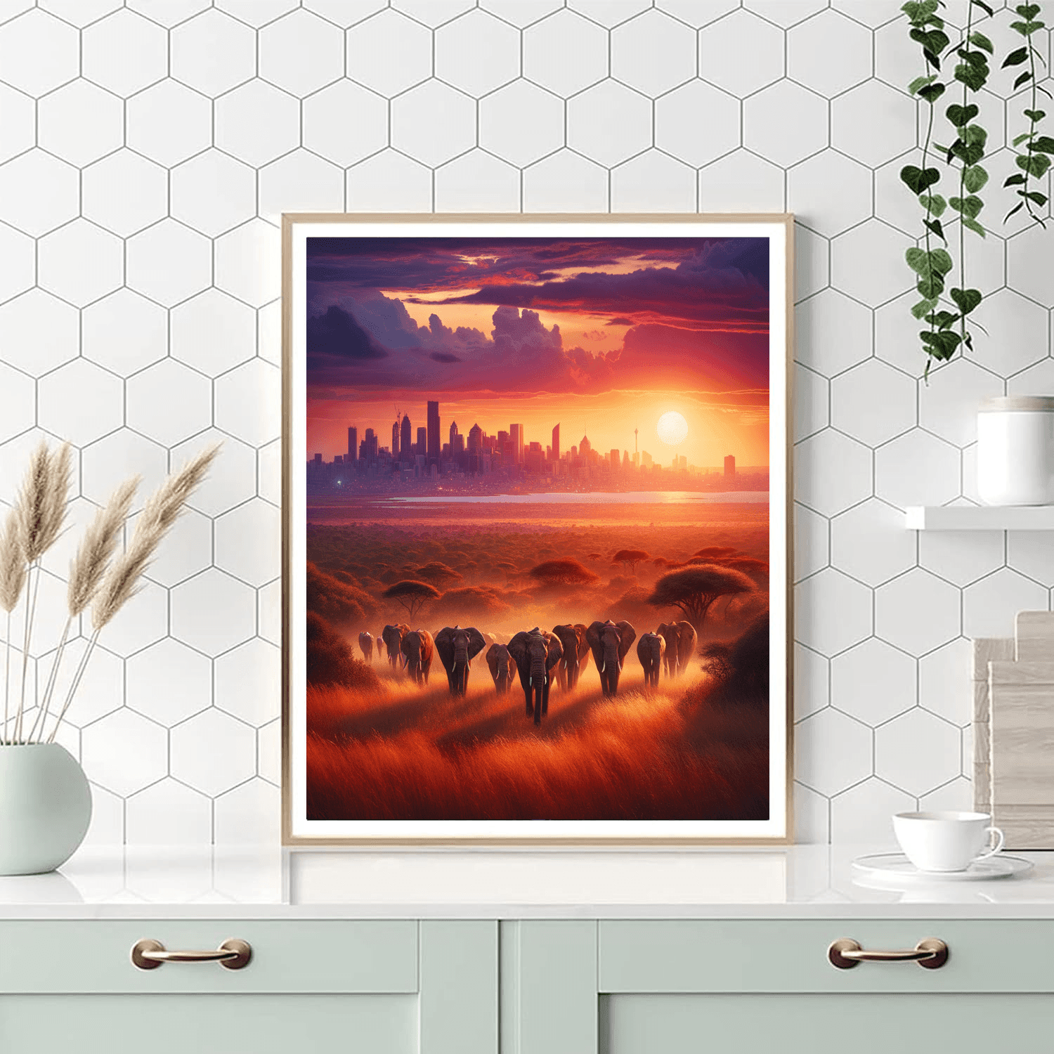 Vibrant African Savanna Numbered Painting Kits