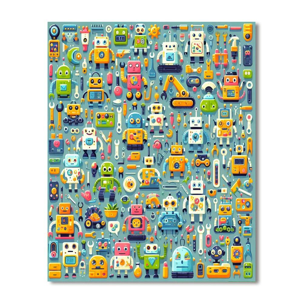 Robot Invention Workshop Paint By Numbers Kits