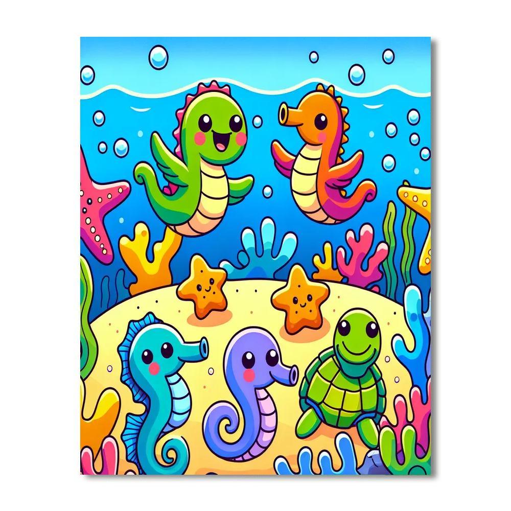 Playful Ocean Critters Numbered Painting Kits