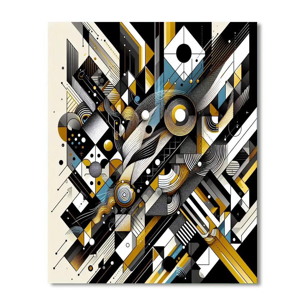 Modern Geometric Mosaic Painting Number Kit