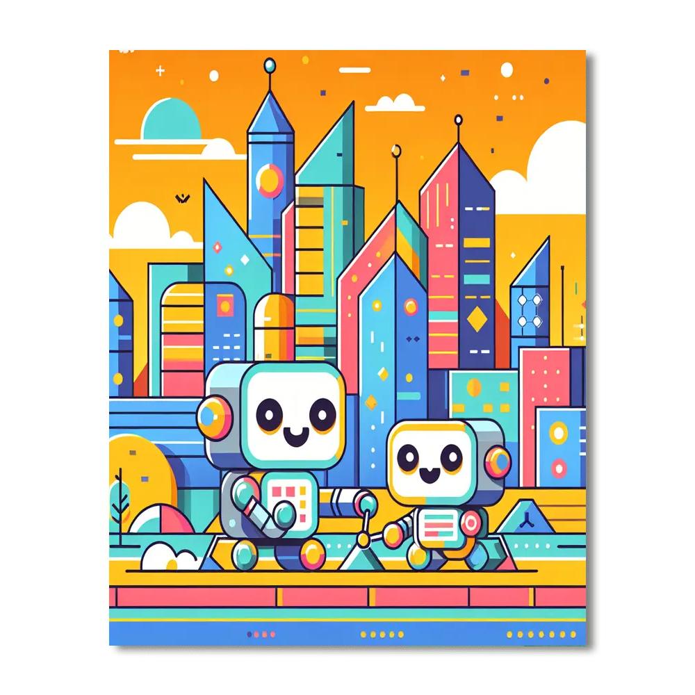 Robot Heroes Unite Painting Number Kit