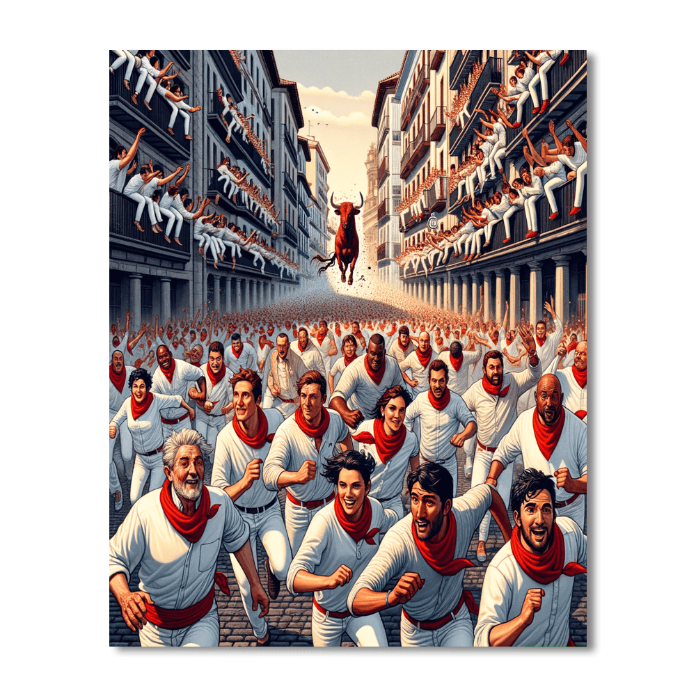 San Fermin - Pamplona, Spain Painting By Numbers Kit