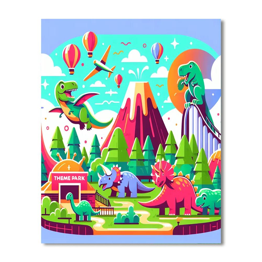 Prehistoric Adventure Park Paint By Number