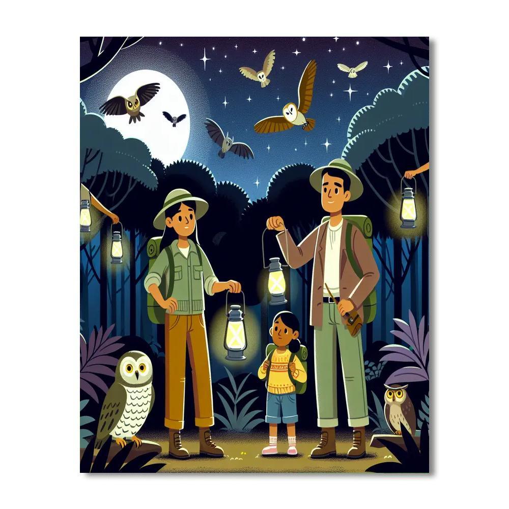 Jungle Nocturnal Adventure Painting By Numbers Kit