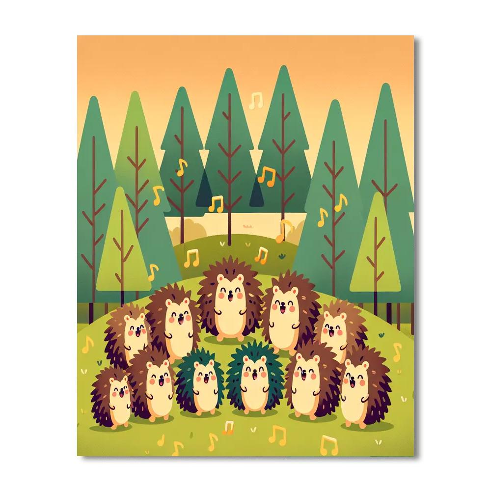 Harmony Of The Hedgehogs Painting Number Kit