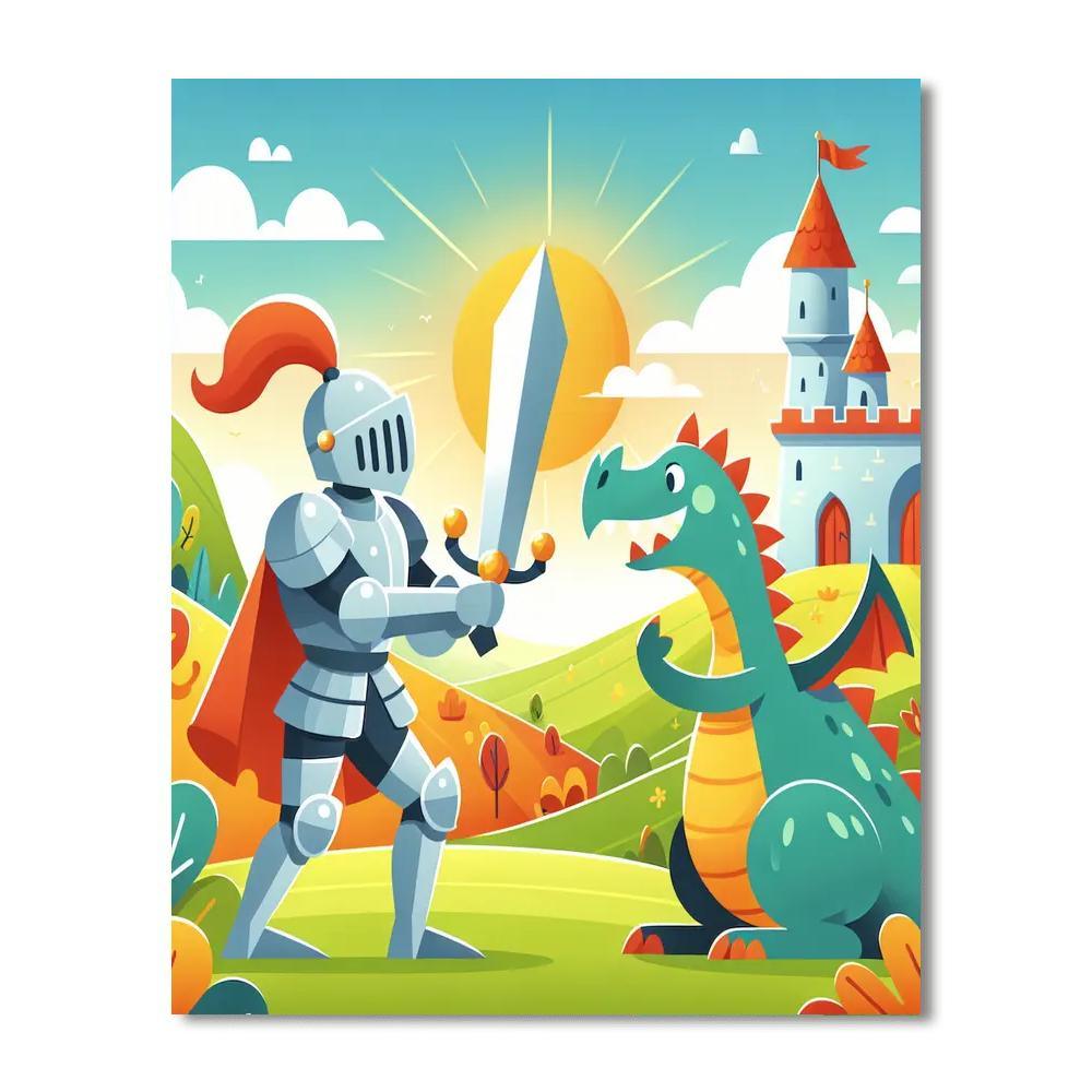 Castle Dragon Defender Number Painting