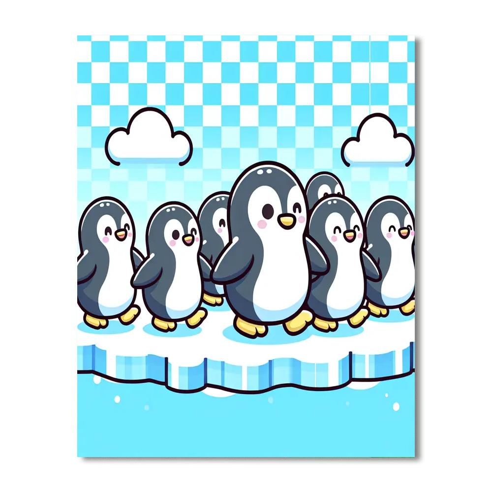 Penguin Parade At The Poles Paint By Numbers Art