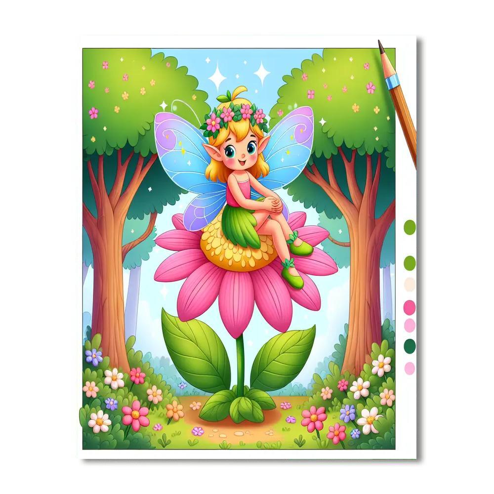 Magical Woodland Fairy Number Painting
