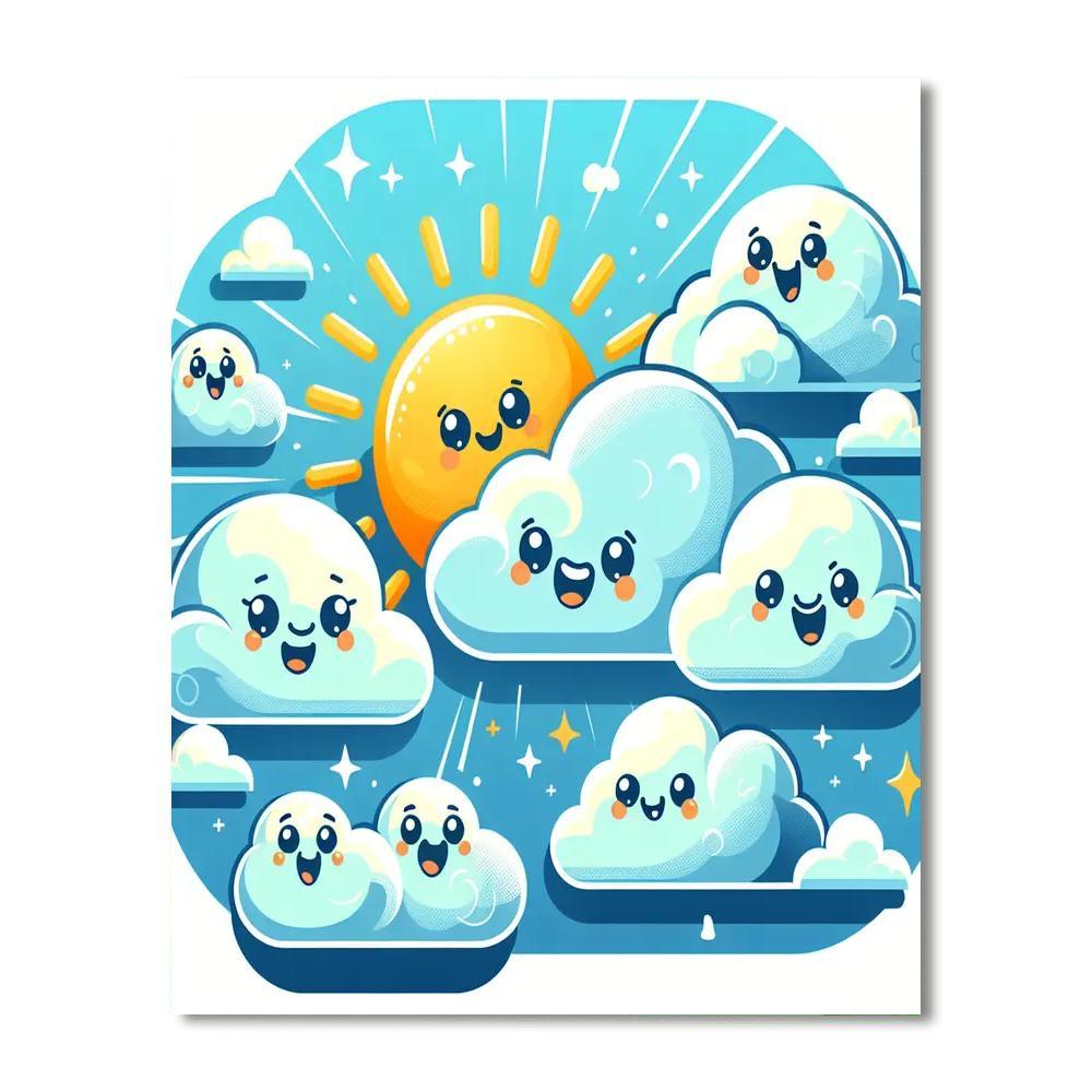 Fluffy Cloud Friends Paint By Numbers