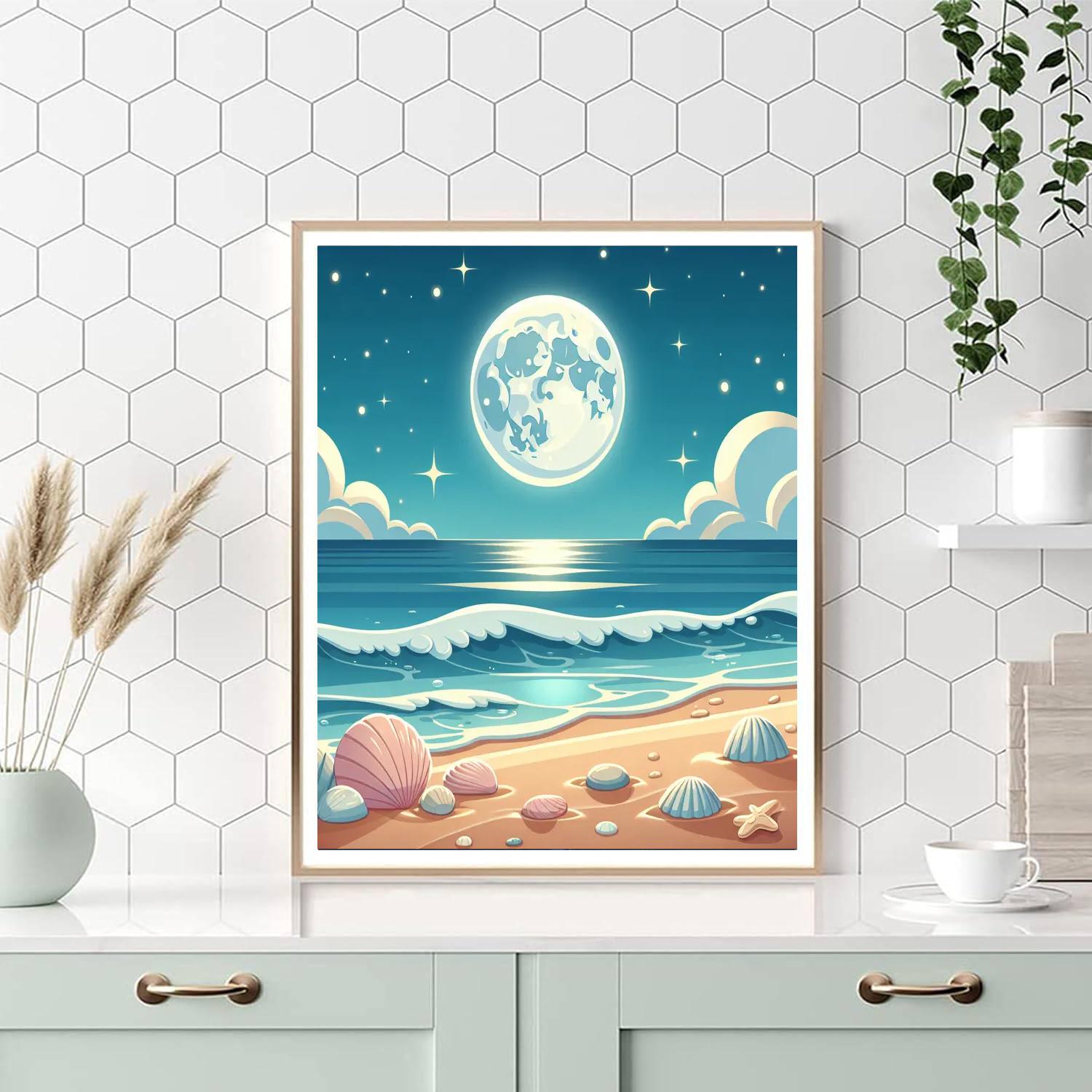 Moonlit Beach Walk Paint By Numbers Kits