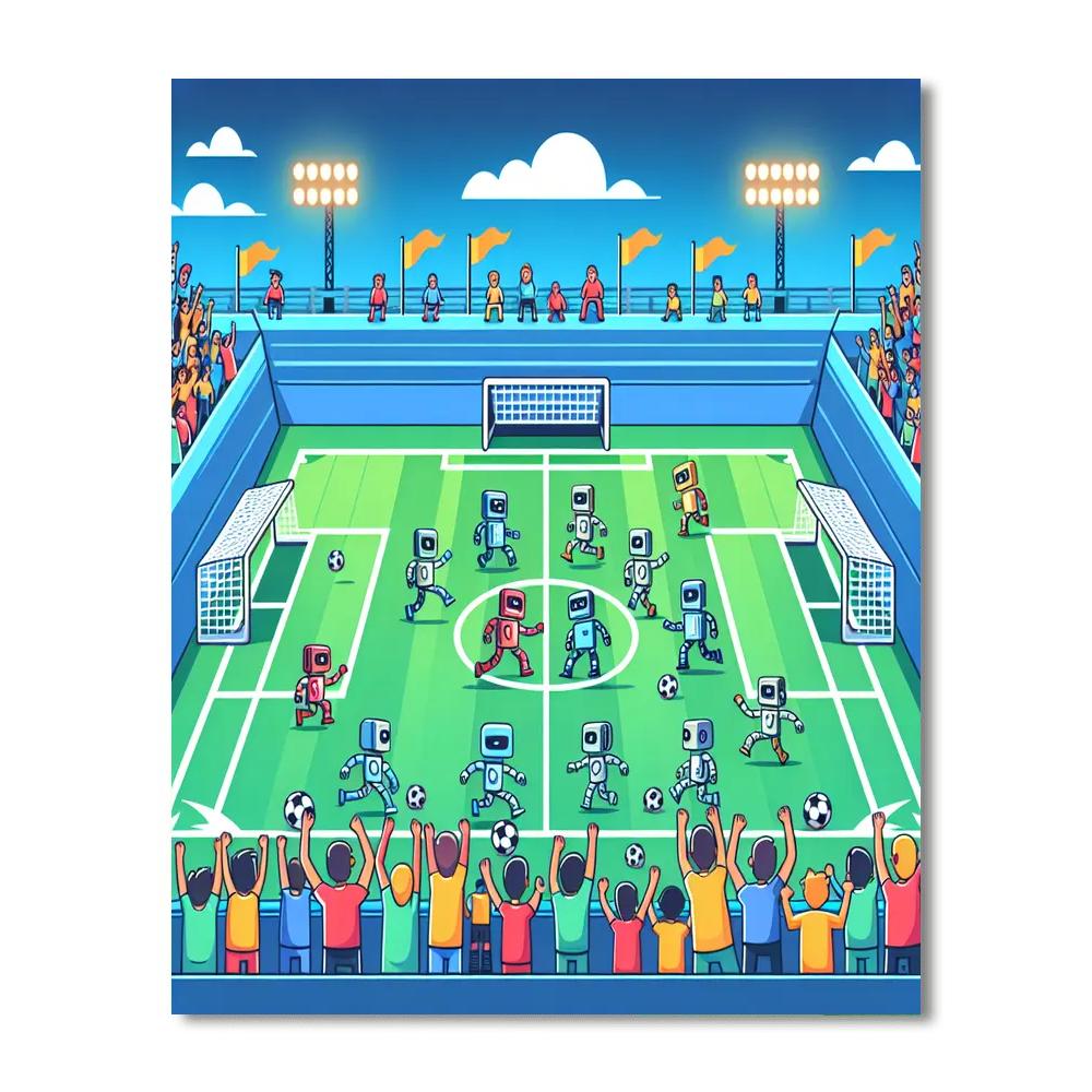 Robot Soccer Championship Number Painting