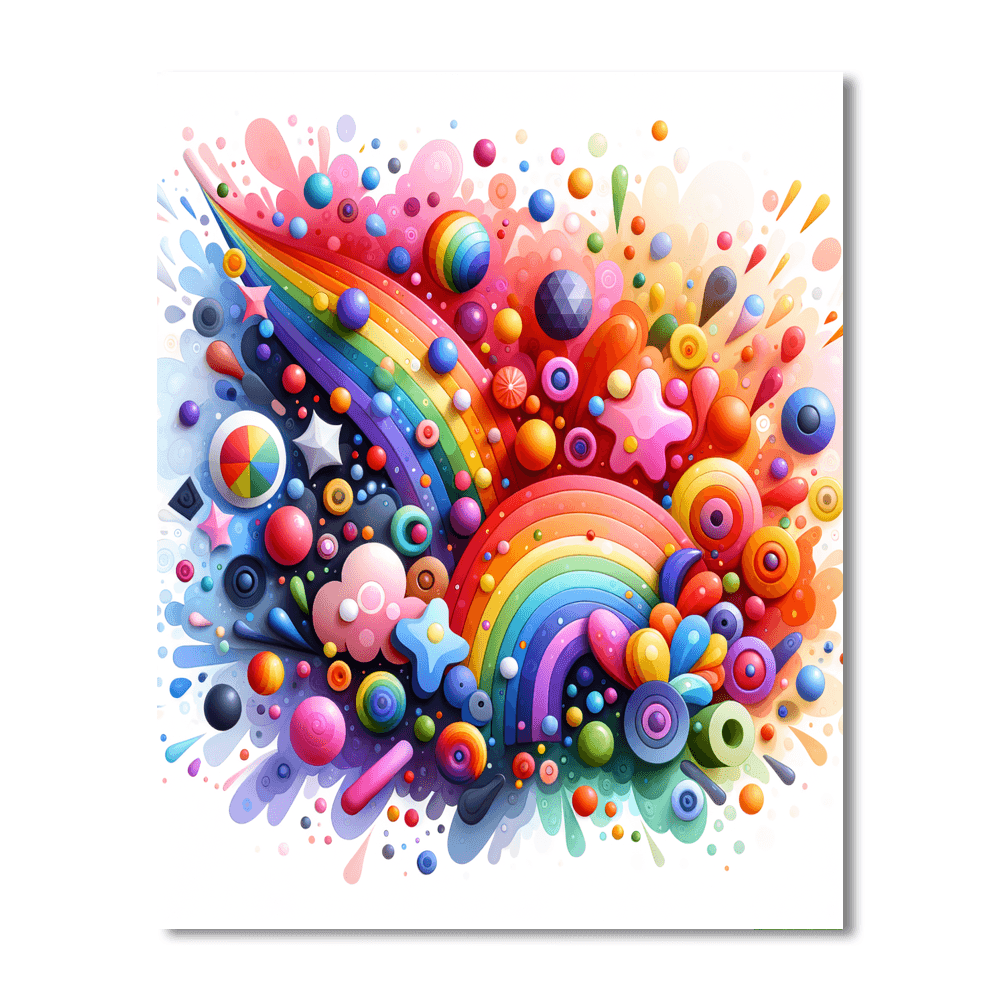 Joyful Rainbow Celebration Painting By Numbers Kit