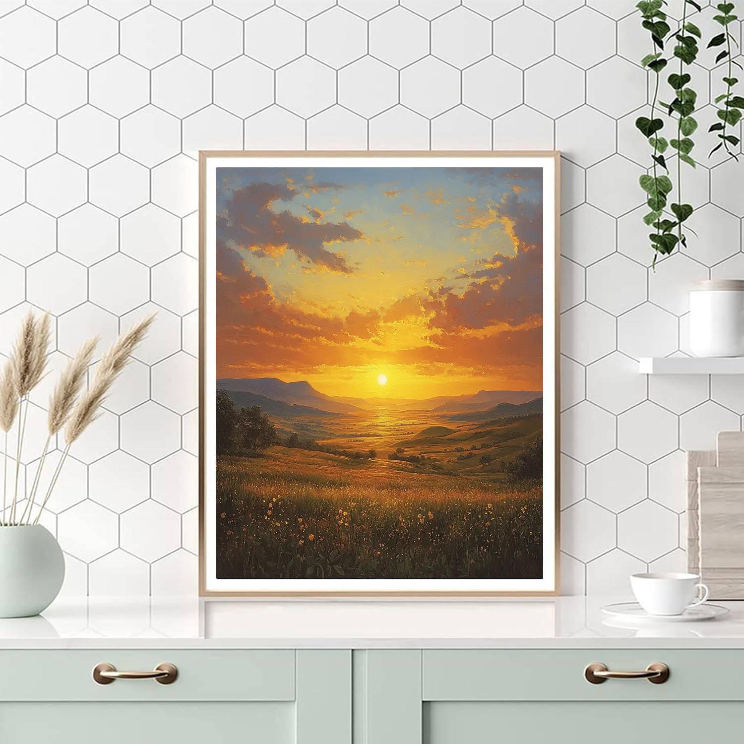 Frederic Edwin Church Inspired Romantic Sunset Over The Plains  Paint By Numbers Kits
