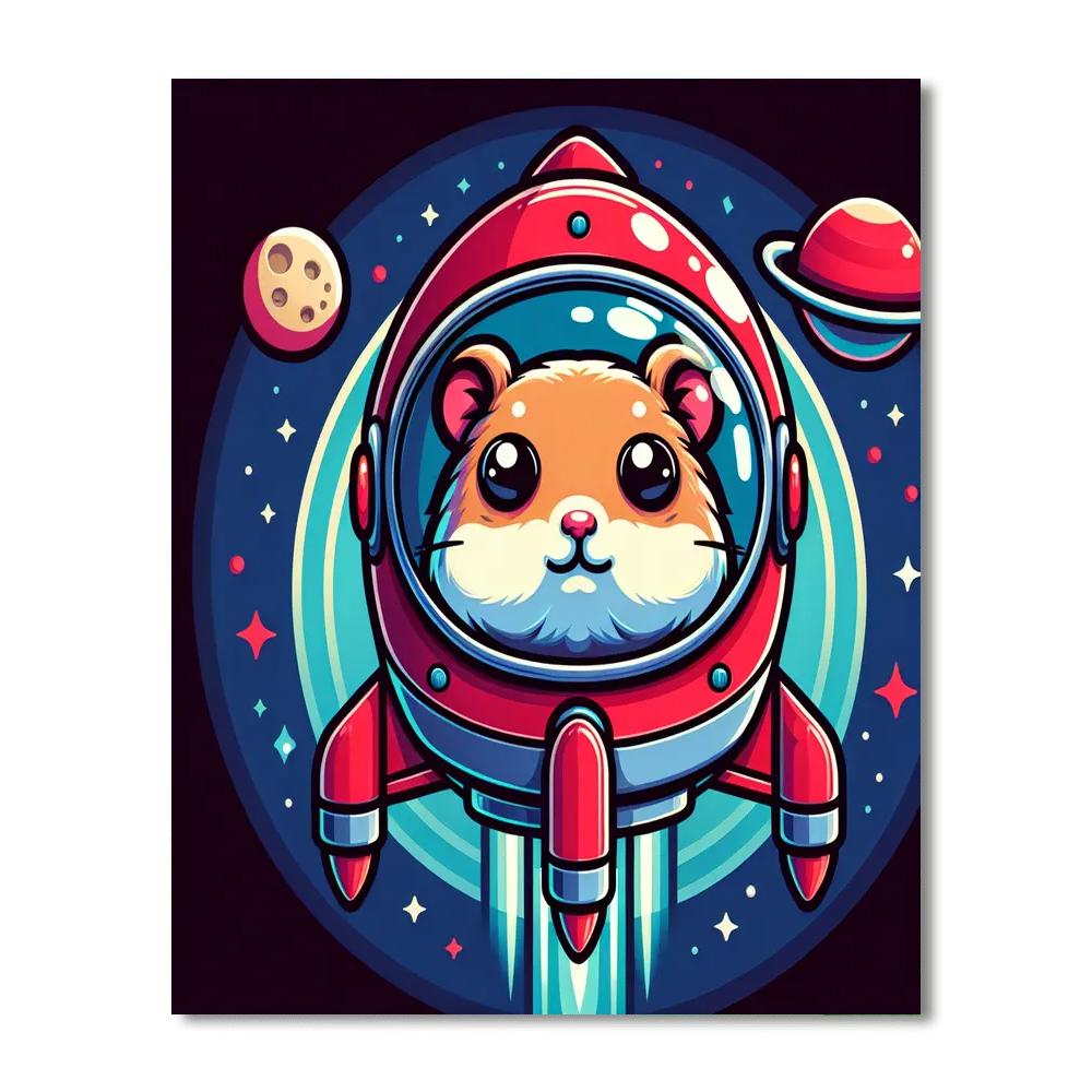 Galaxy Hamster Ride Paint By Numbers