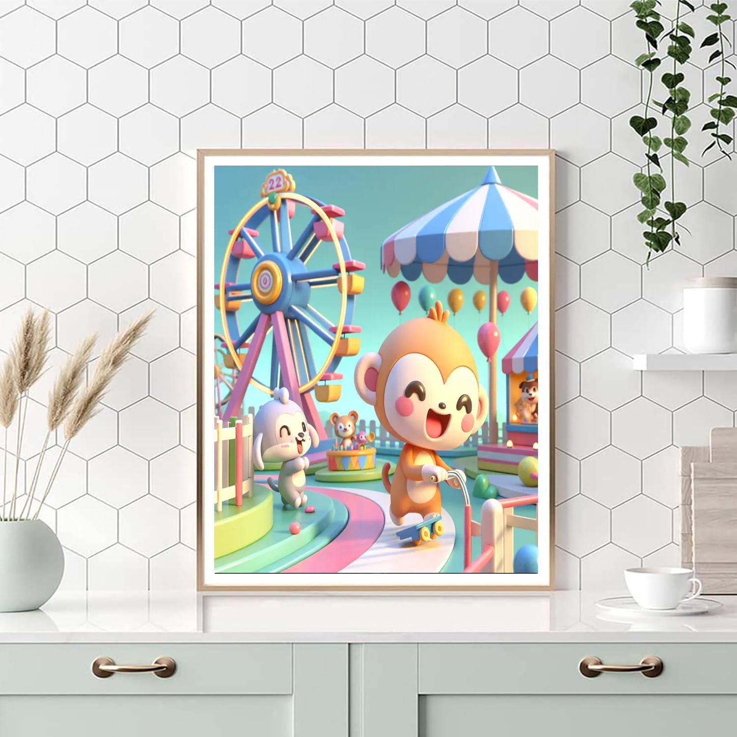 Delightful Animal Carnival DIY Paint By Numbers