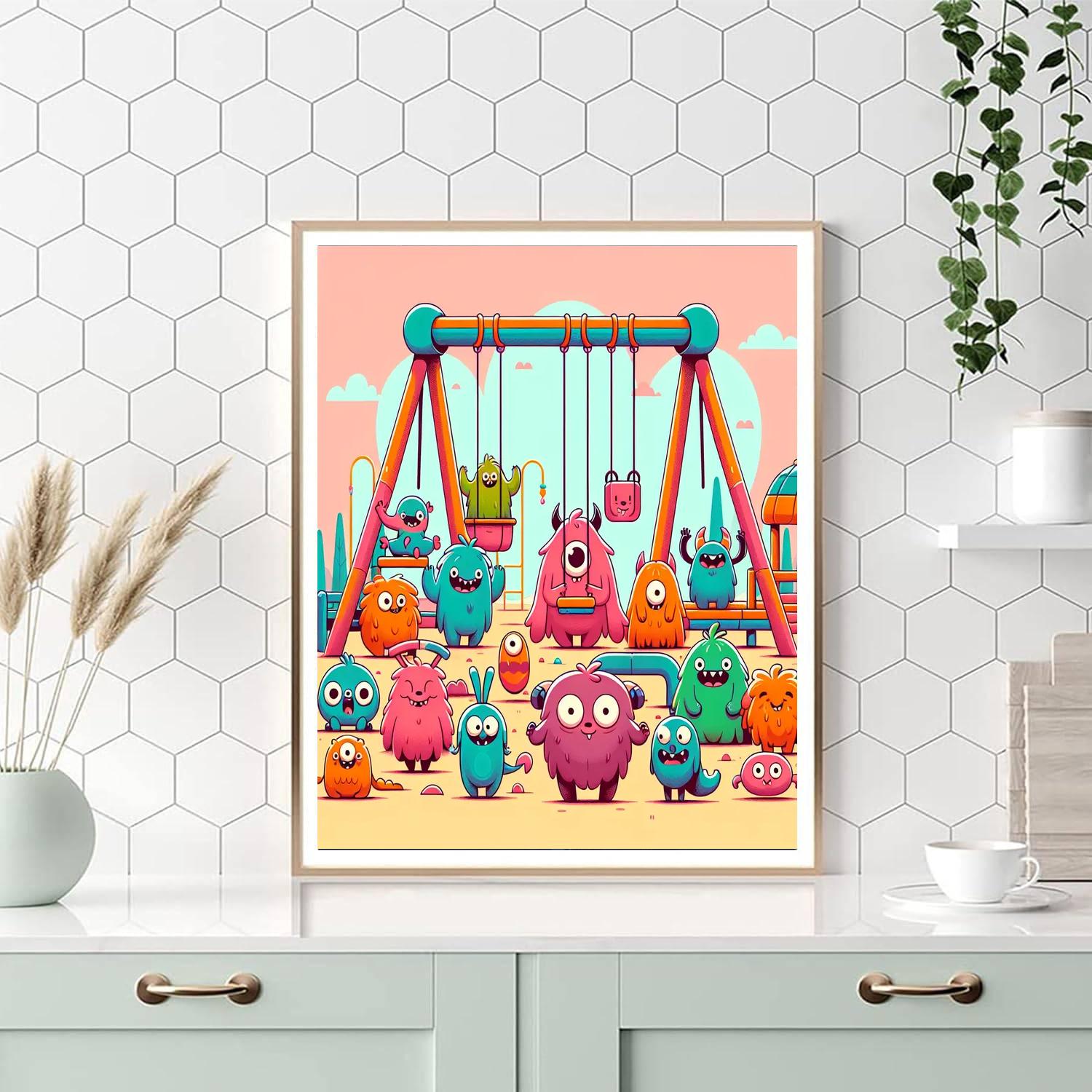 Cuddly Monsters DIY Paint By Numbers