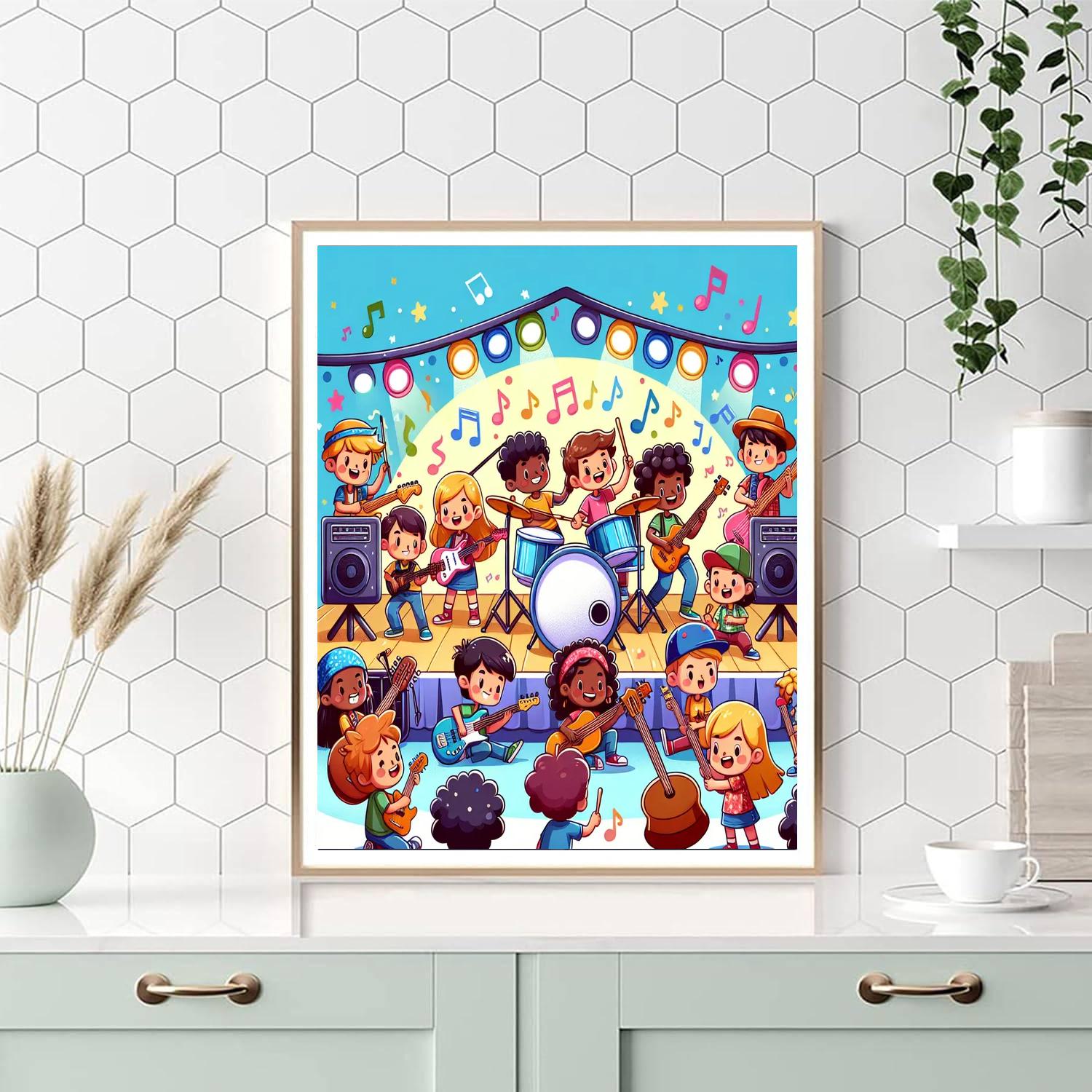 Harmonious Music Fest Number Painting