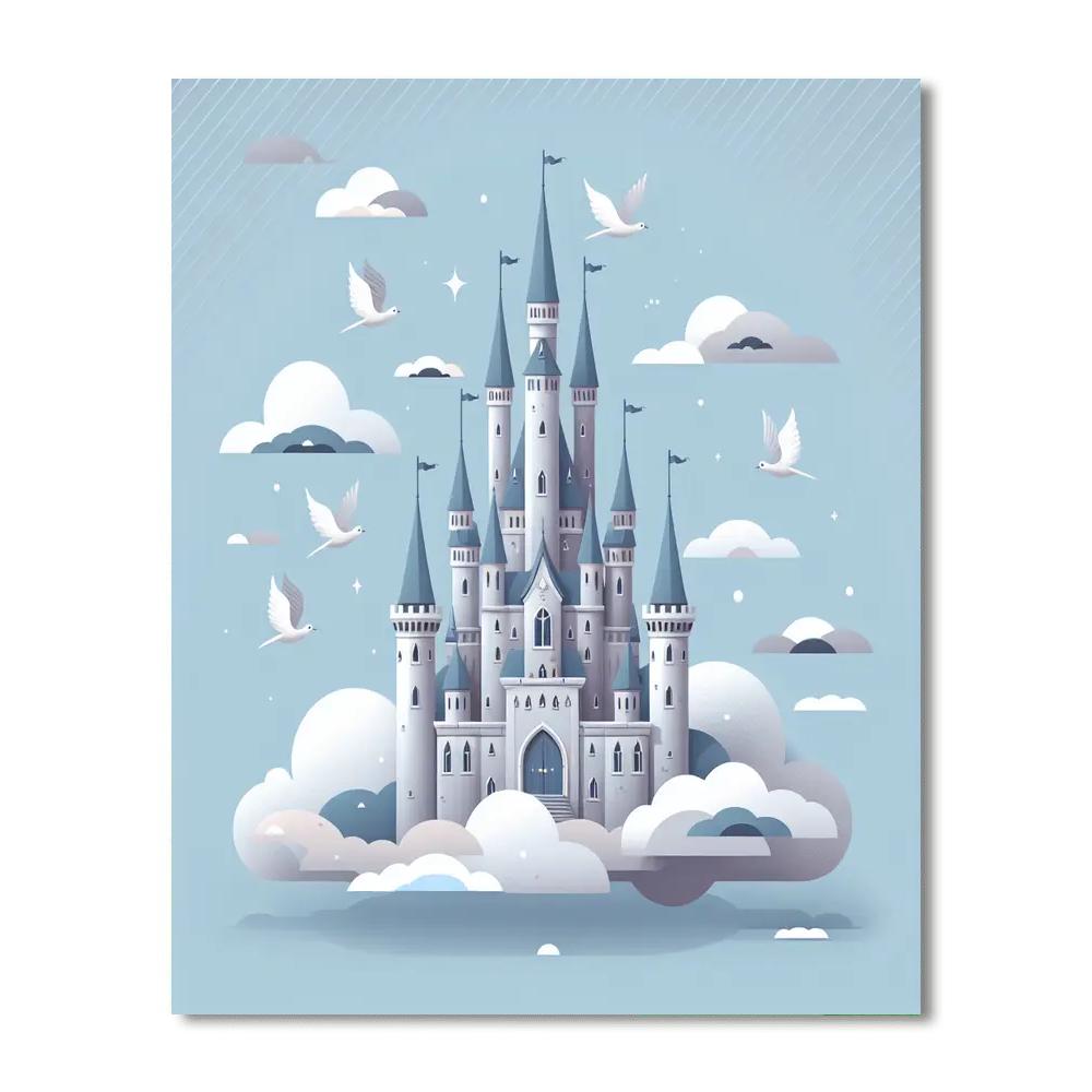 Floating Cloud Castle Number Painting