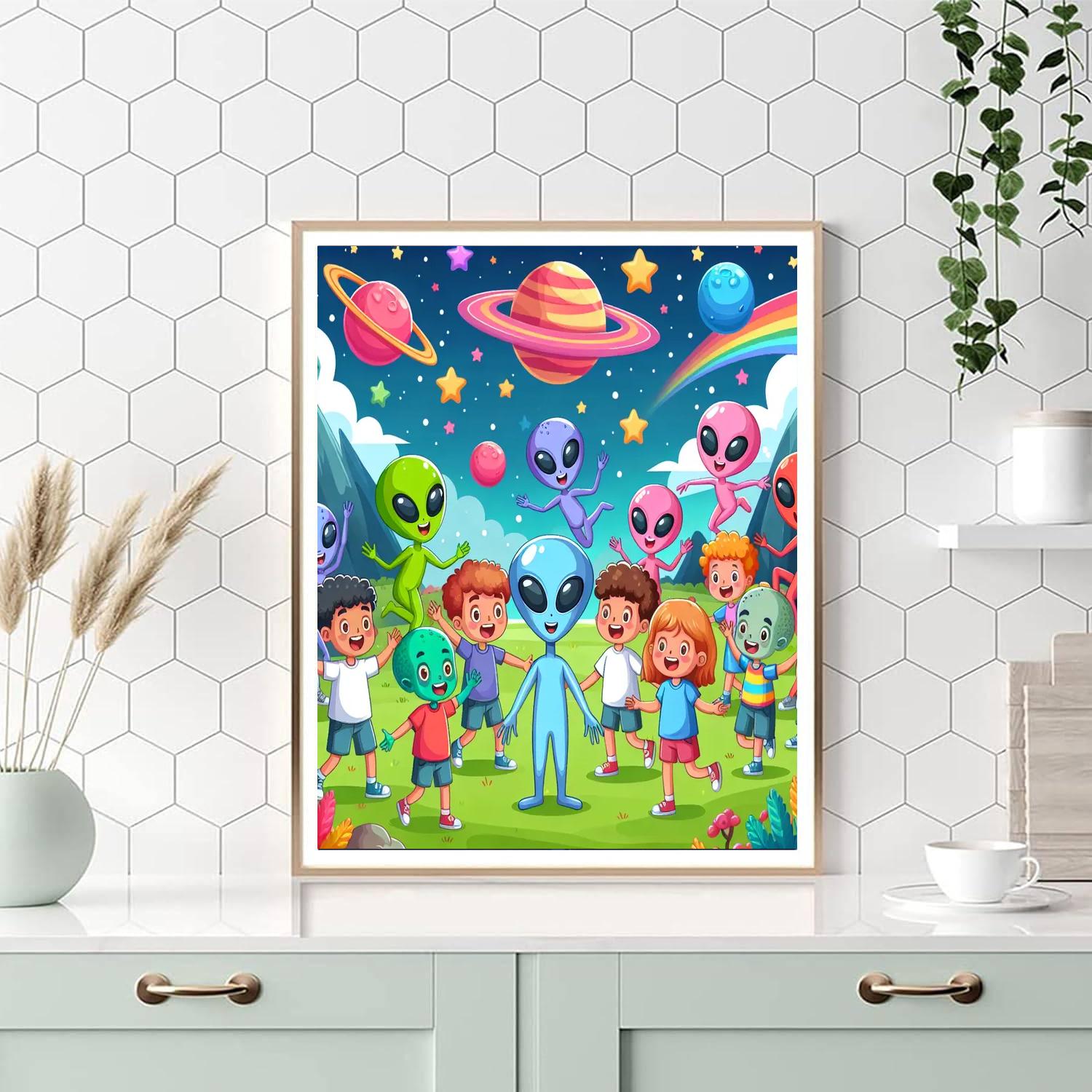 The Friendly Alien Encounter DIY Paint By Numbers