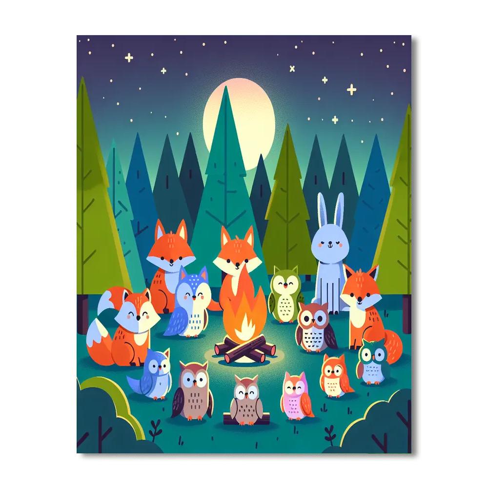 Twilight Woodland Gathering Painting By Numbers Kit