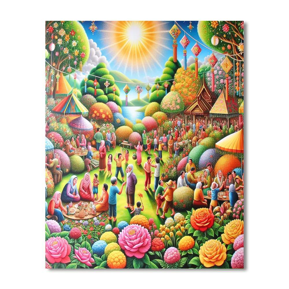 Charming Garden Festival Painting By Numbers Kit