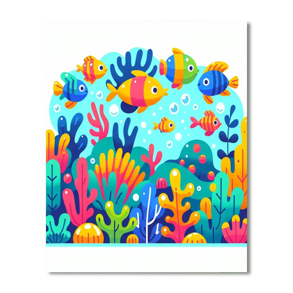 Underwater Wonders World Painting Number Kit