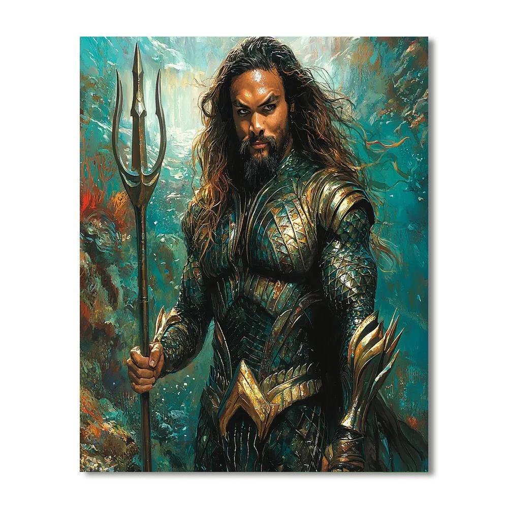 Jason Momoa: The Titan Of The Ocean As Aquaman Numbered Painting Kits