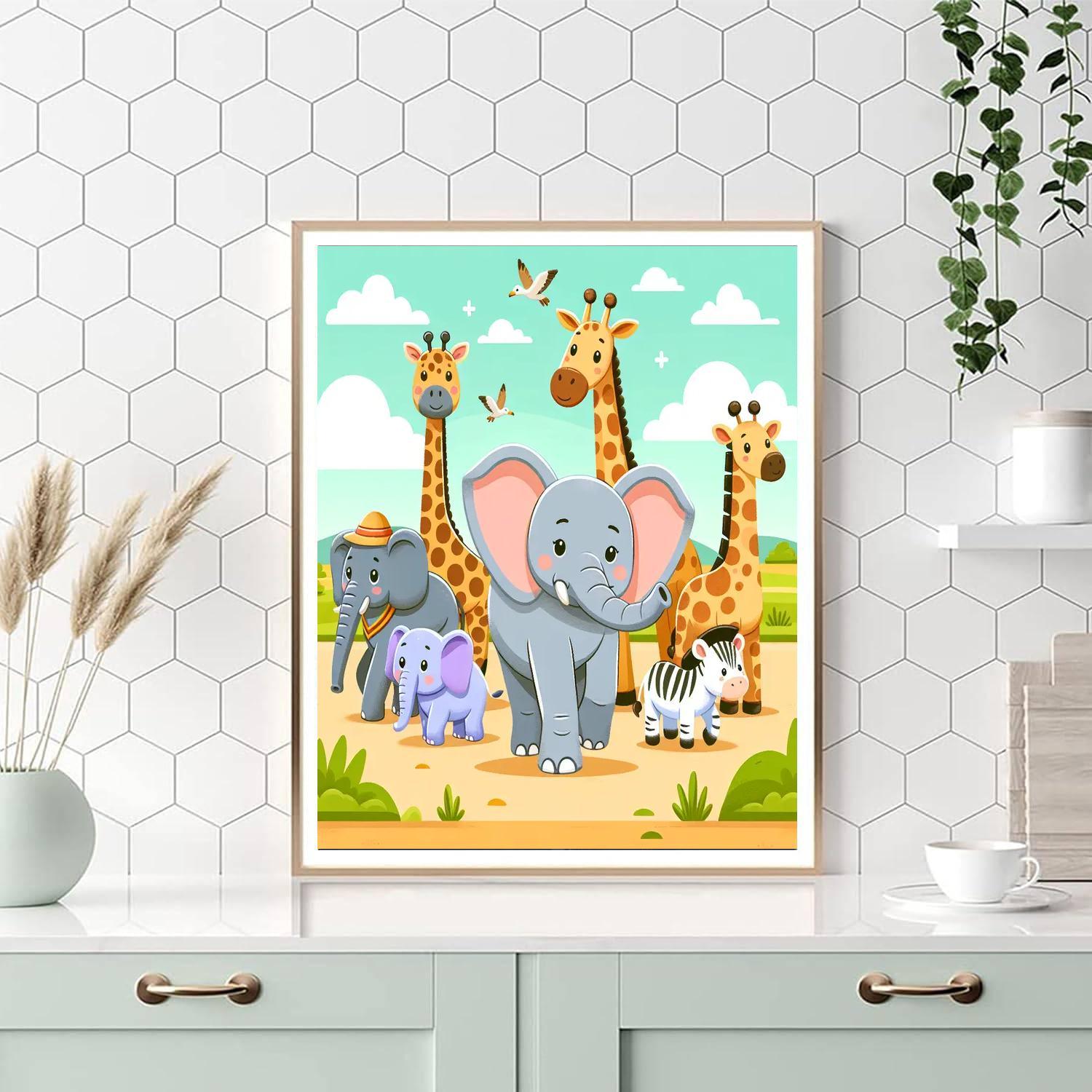 Animal Parade On Safari Paint By Numbers Kits