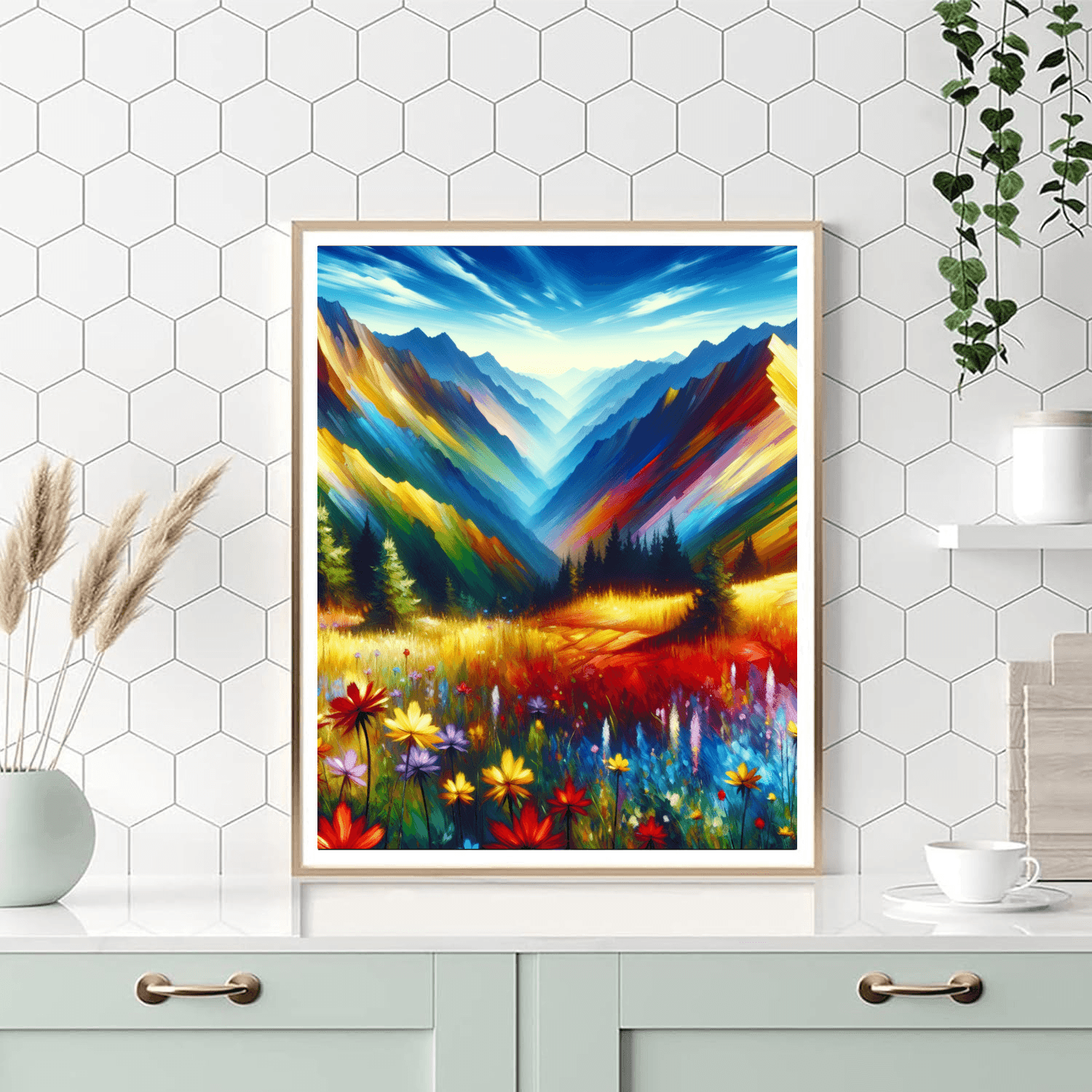Colorful Mountain Landscape Numbered Painting Kits