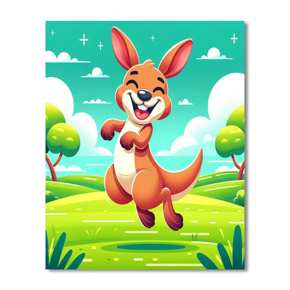 Energetic Kangaroo Painting By Numbers Kit