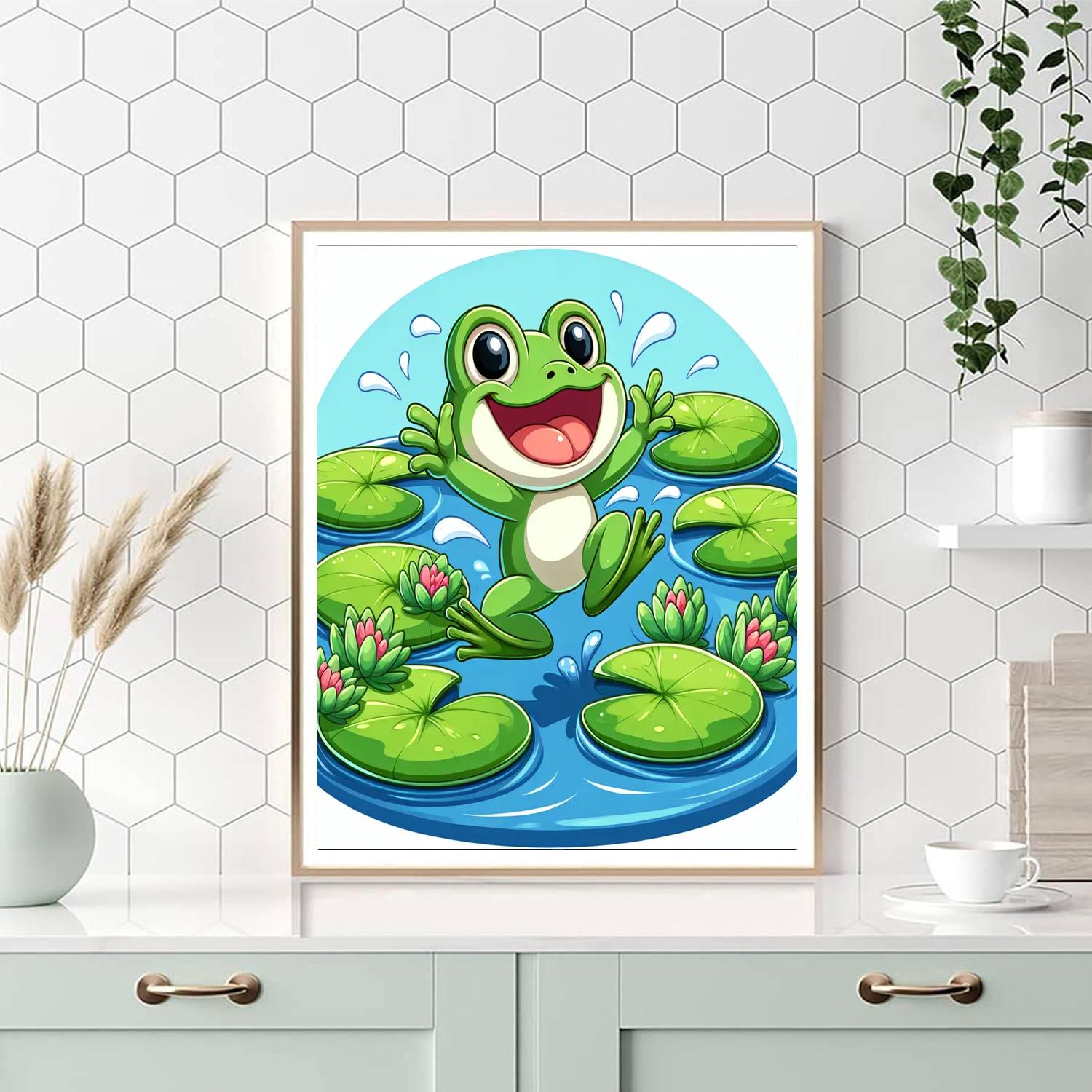 Jolly Jumping Frog Number Painting