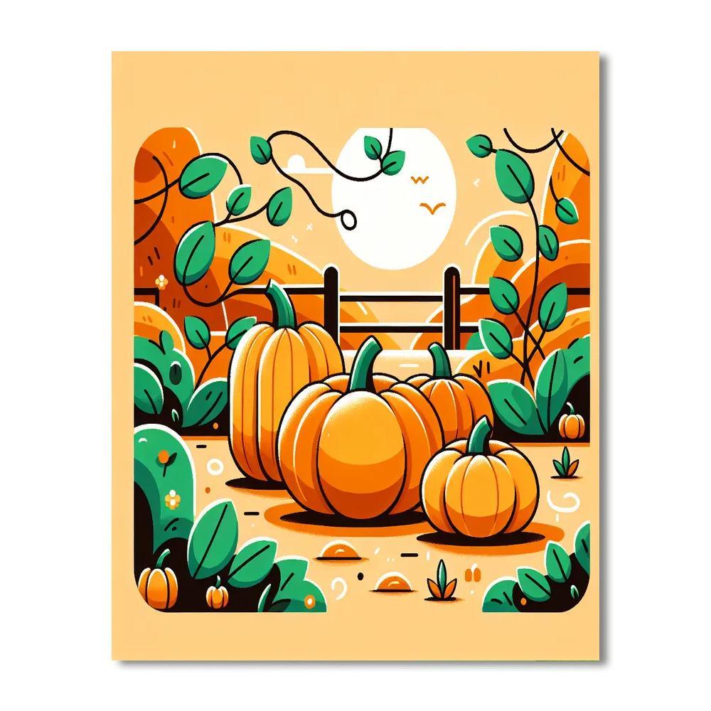 Pumpkin Patch Paint By Numbers Art