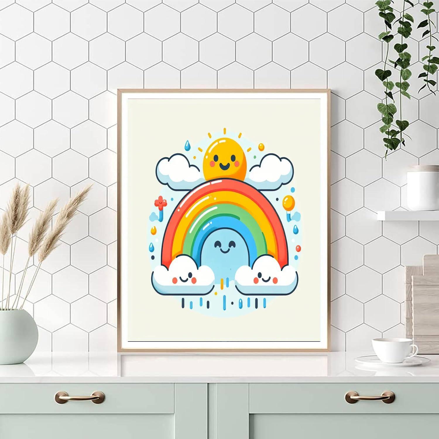 Cheery Rainbow DIY Paint By Numbers