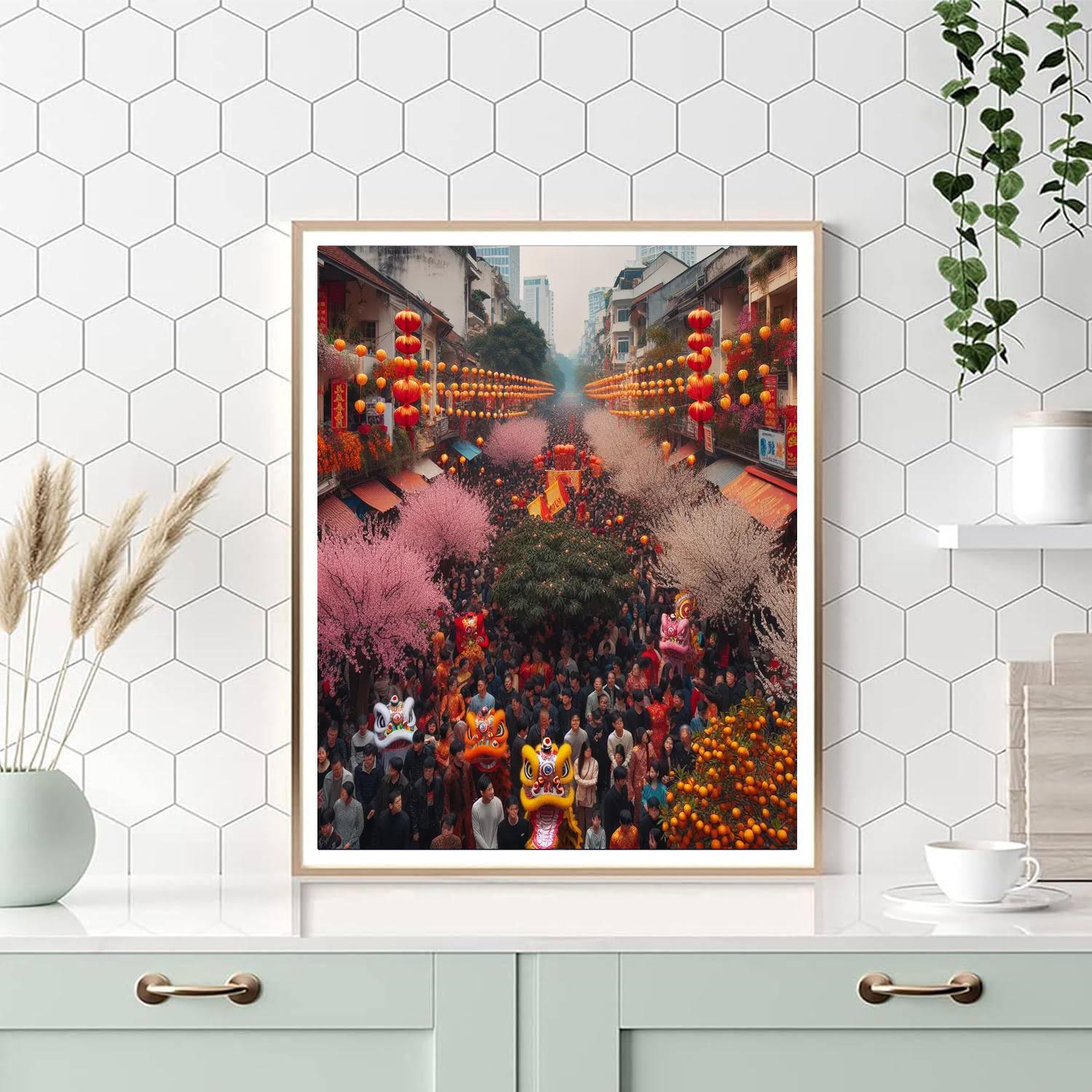 Tet Festival - Hanoi Painting Number Kit