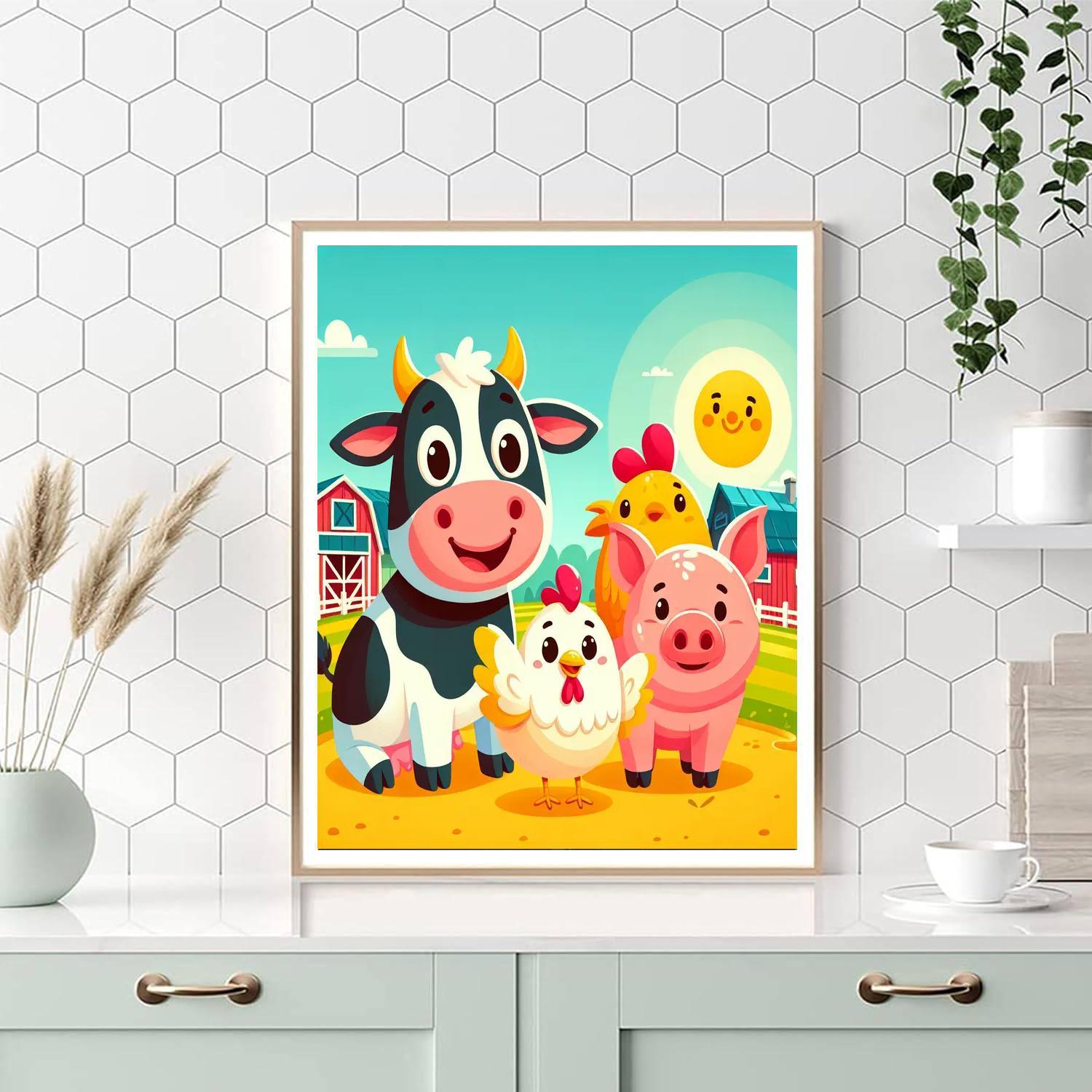 Farm Friends Gathering Paint By Numbers